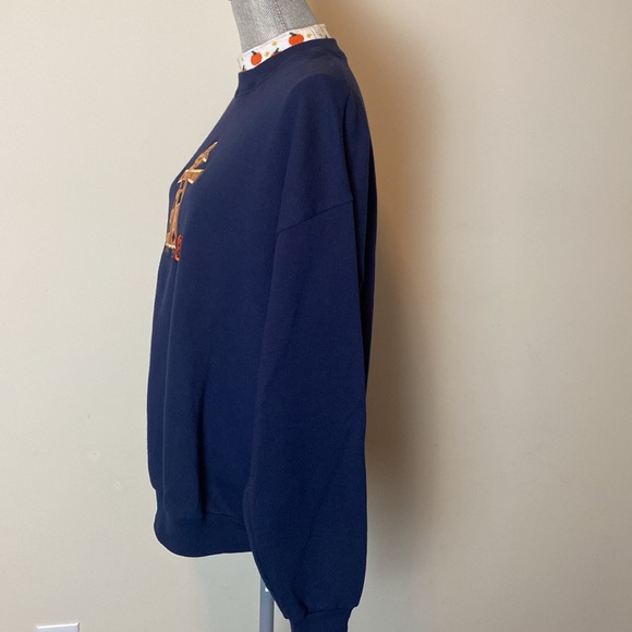 Fall Patchwork Scarecrow, Pumpkins, Halloween Theme Sweatshirt Pullover XL - Picture 7 of 13